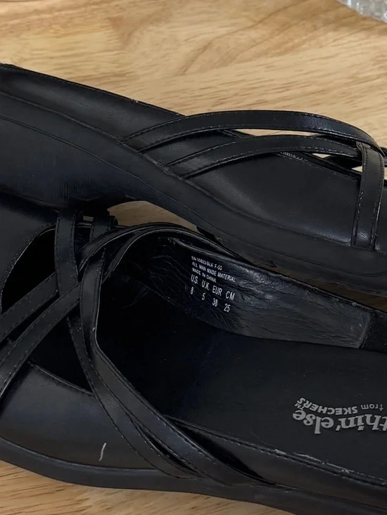 Skechers Something Else Black Crisscross Slip-On Mary Jane Mules Size 8 Grunge - Picture 9 of 14